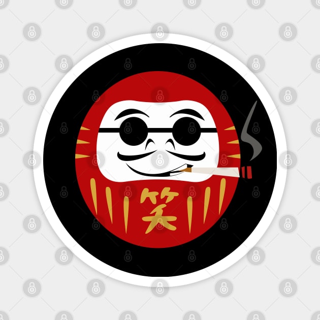 Cool smoking Daruma (達磨) doll wearing sunglasses Magnet by FOGSJ